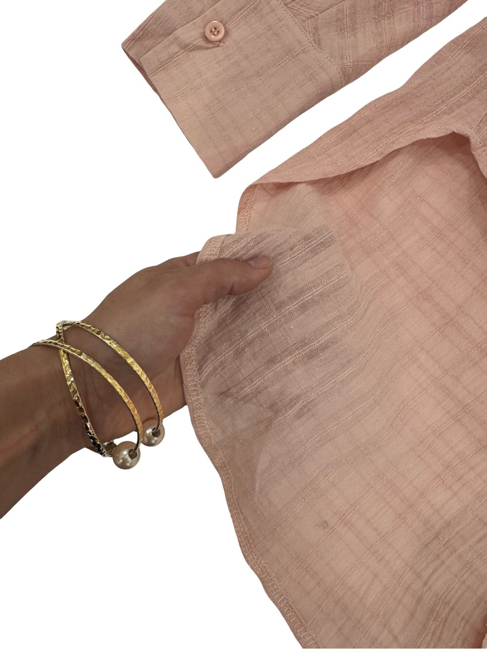 Women's Relaxed Button-Down Shirt in Dusty Pink - Picture 6 of 9